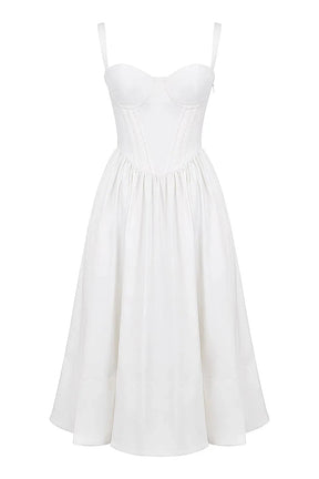 Vestido Midi Modelador Branco - Modelo Aghata